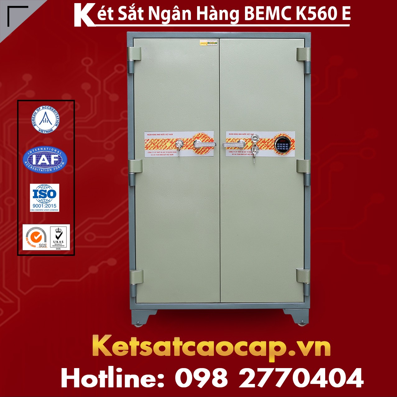 Két Sắt Ngân Hàng BEMC K560E Điện tử Cao Cấp Free Ship Khỏi Lo Giá